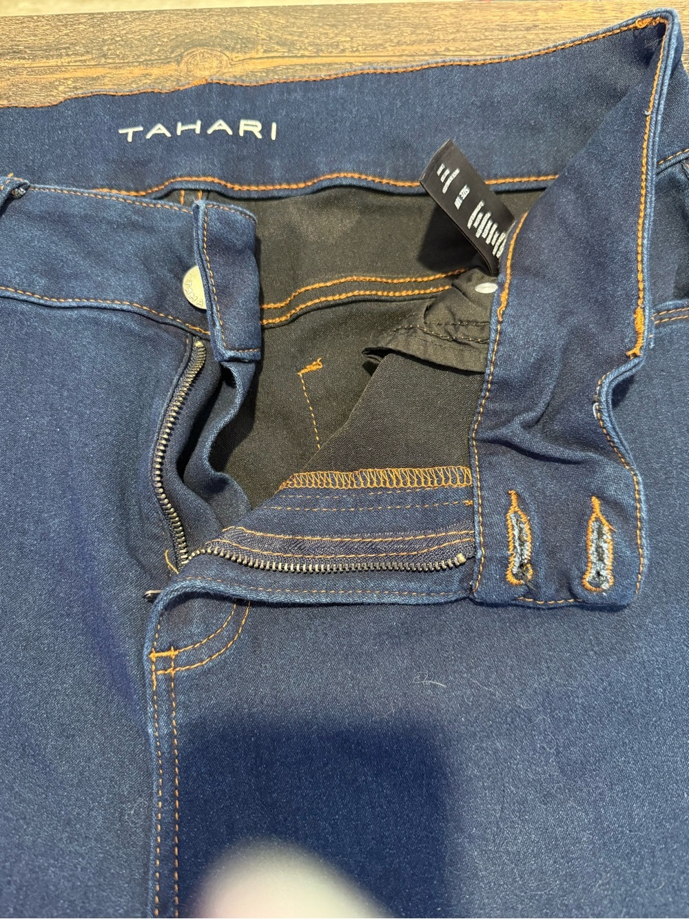Tahari Women’s Navy Slim Straight Jeans